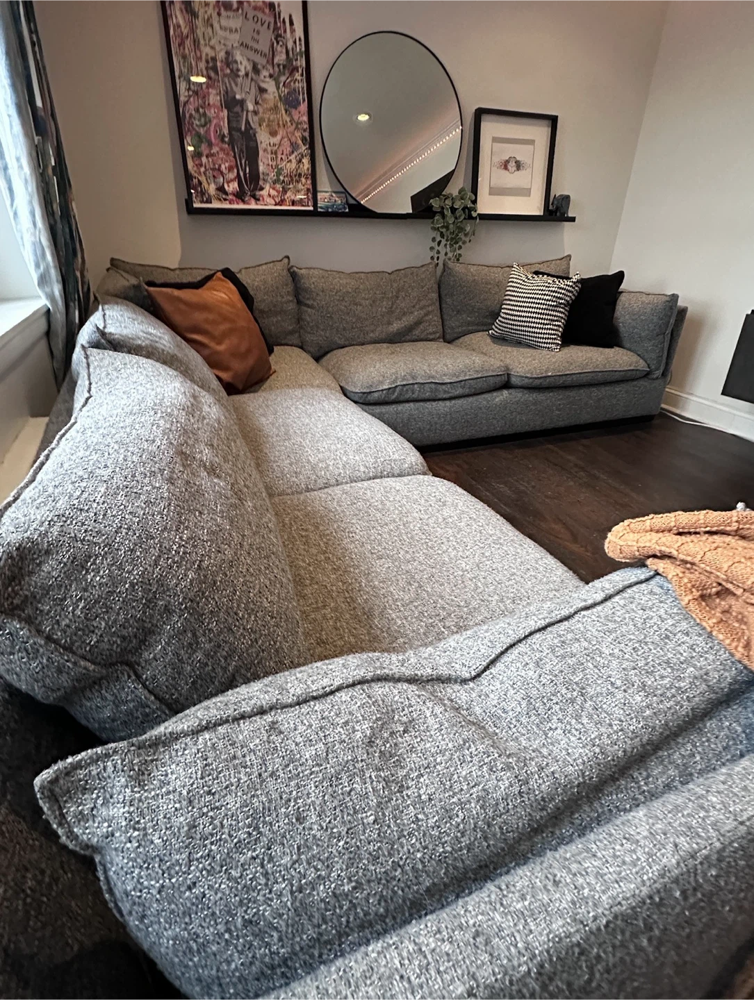 Gray L-Shaped Sectional Sofa - photo 2