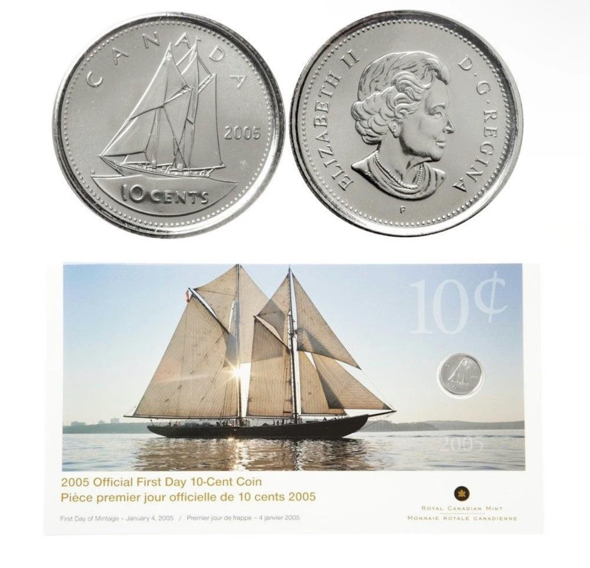 2005 Official First Day 10-Cent Coin