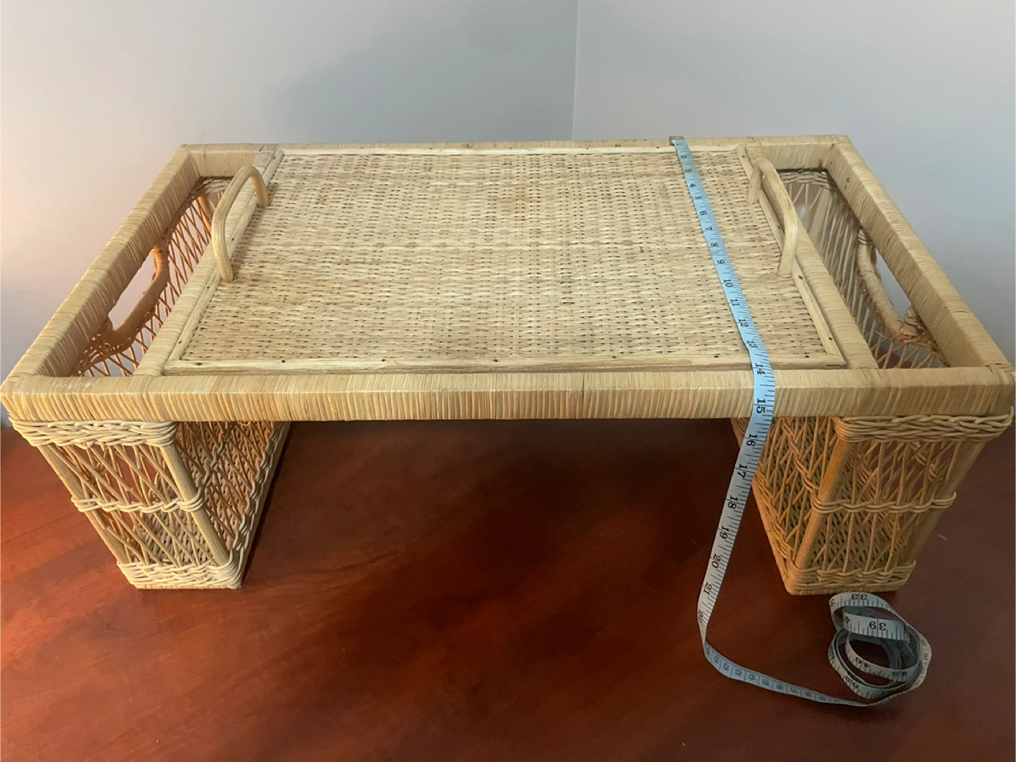 Vintage Wicker/Rattan Bed Serving Tray - photo 2