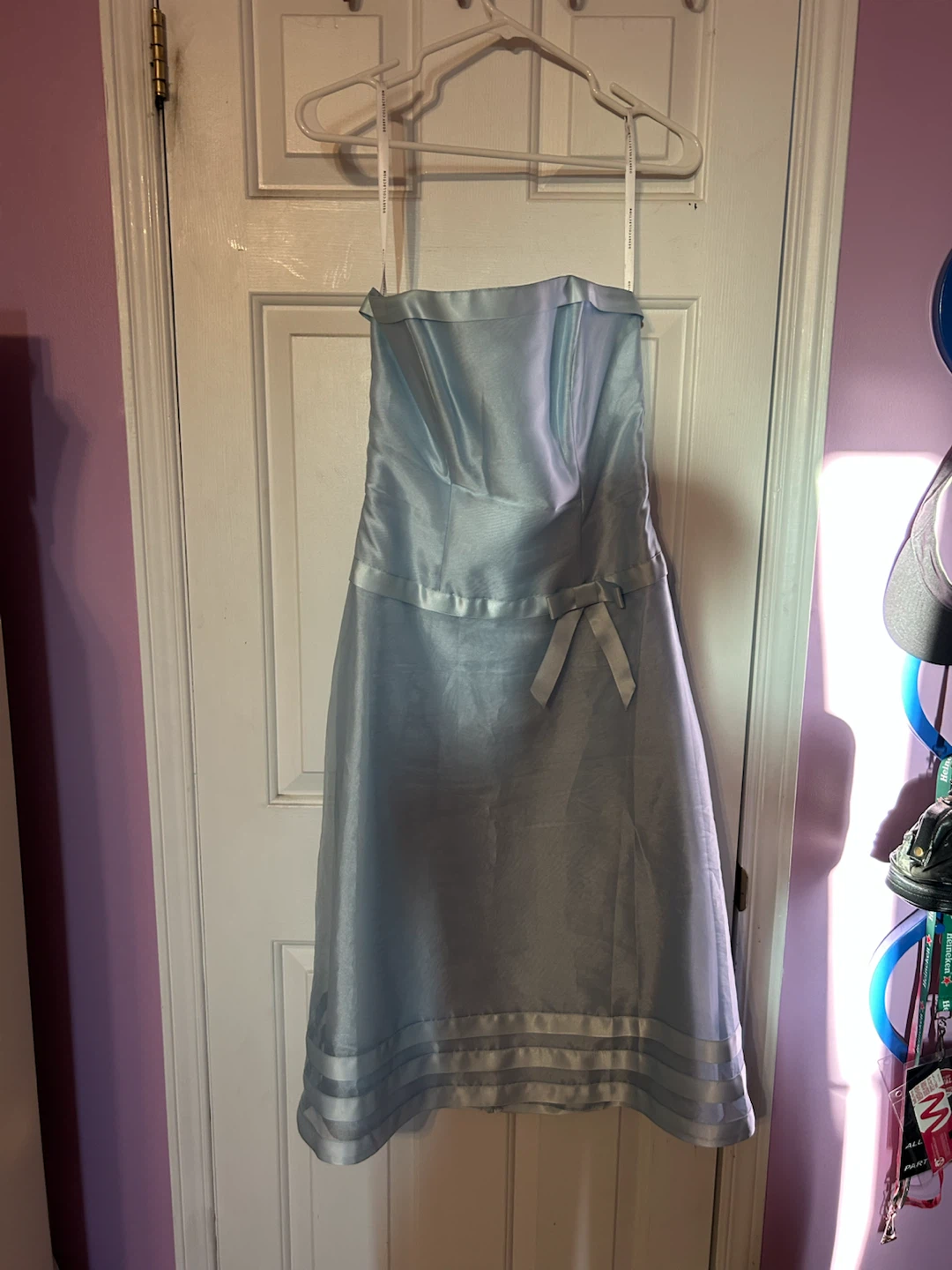 Dessy Collection Ice Blue Strapless Dress - size 4