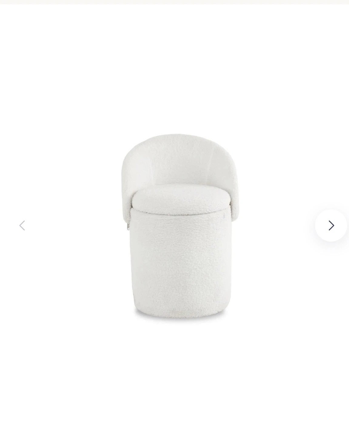 White Bouclé Storage Ottoman - photo 3