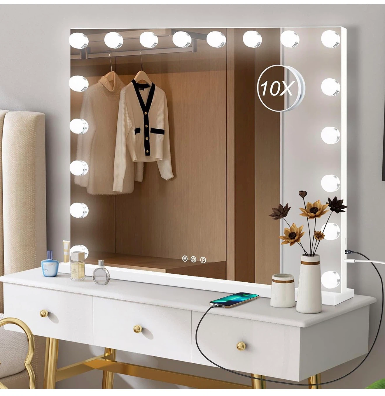 32-Inch LED Vanity Mirror with 3 Lighting Modes - photo 2