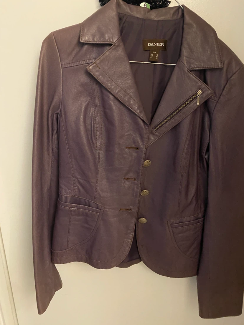 Vintage Danier Purple Leather Jacket