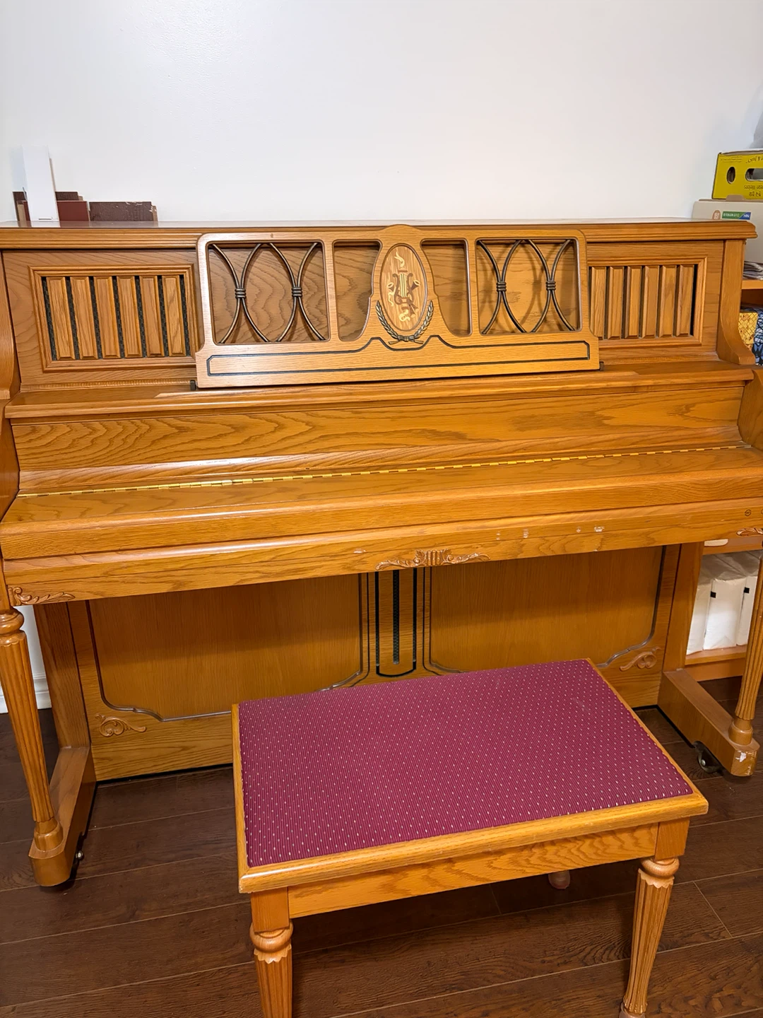 Upright piano with matching bench - photo 3