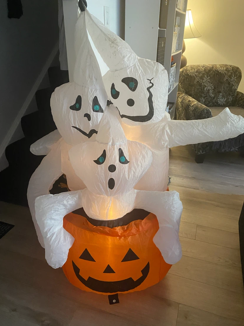 Halloween Inflatable Trio of Ghosts in Pumpkin