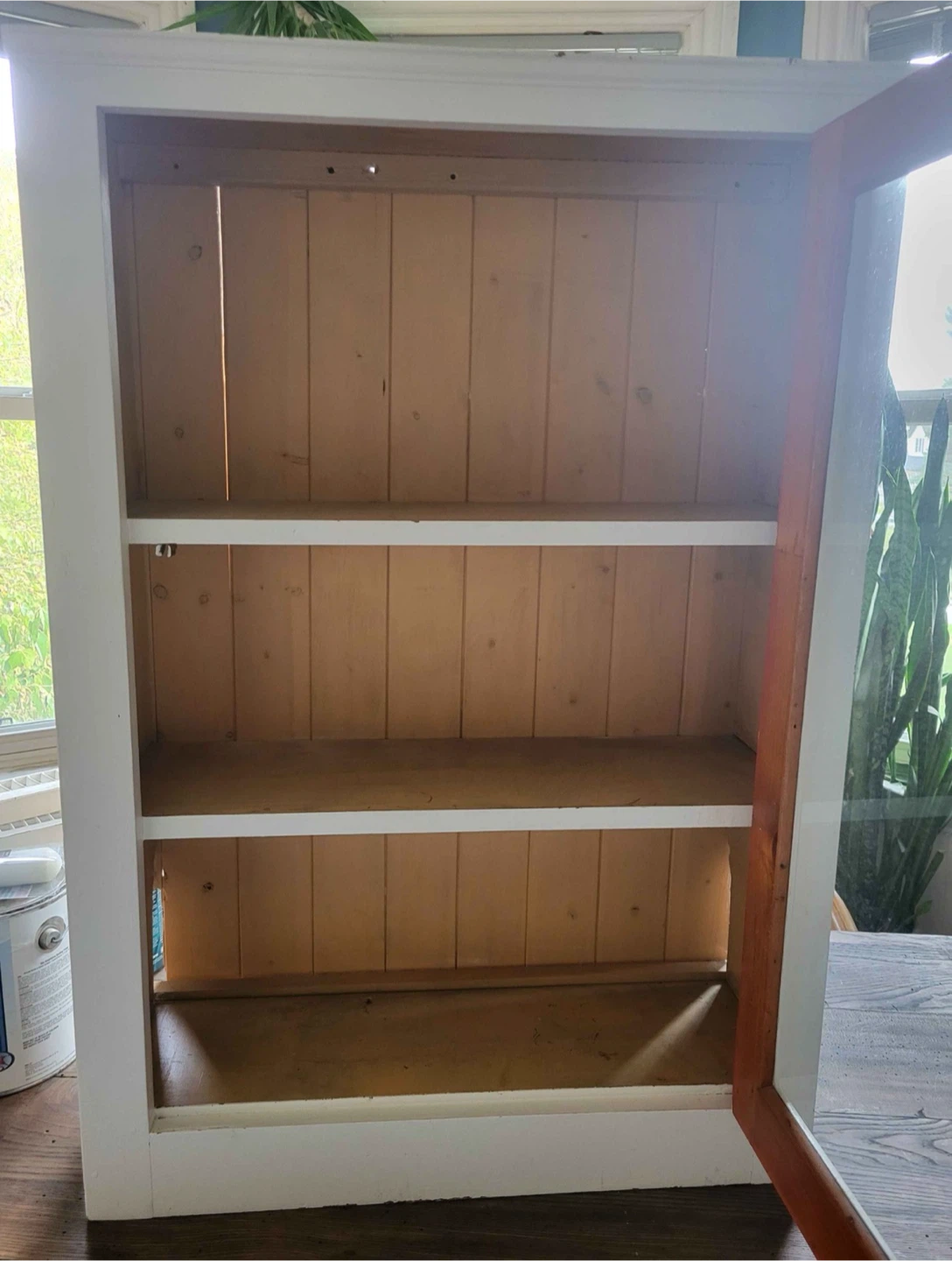 Large Wooden Cabinet with Glass Door - photo 4