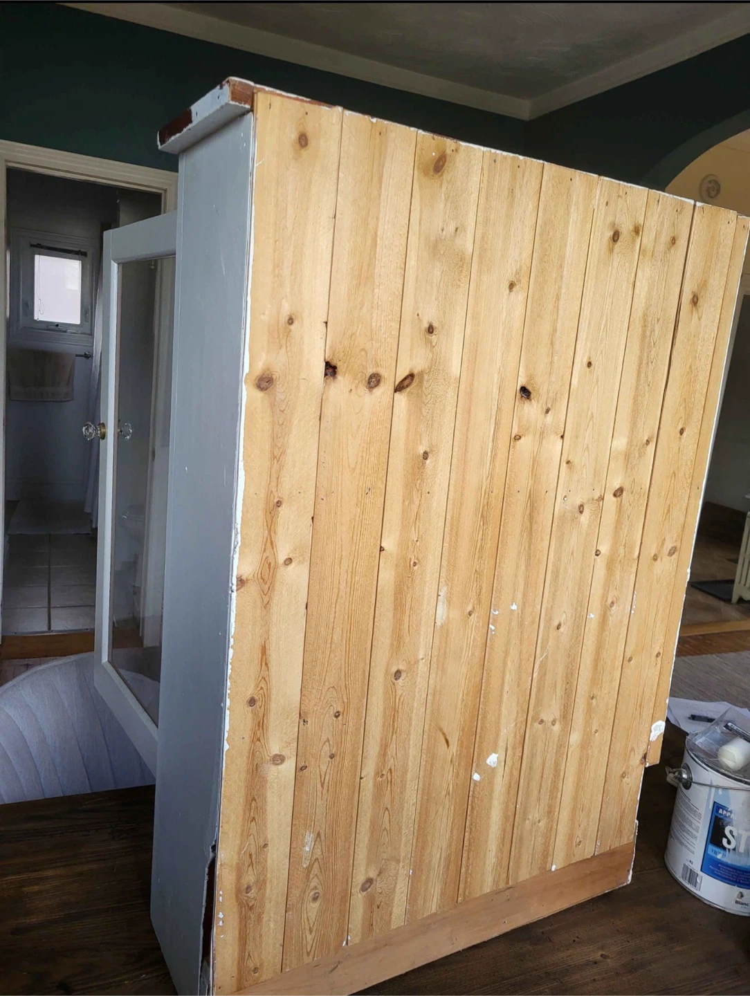 Large Wooden Cabinet with Glass Door - photo 5