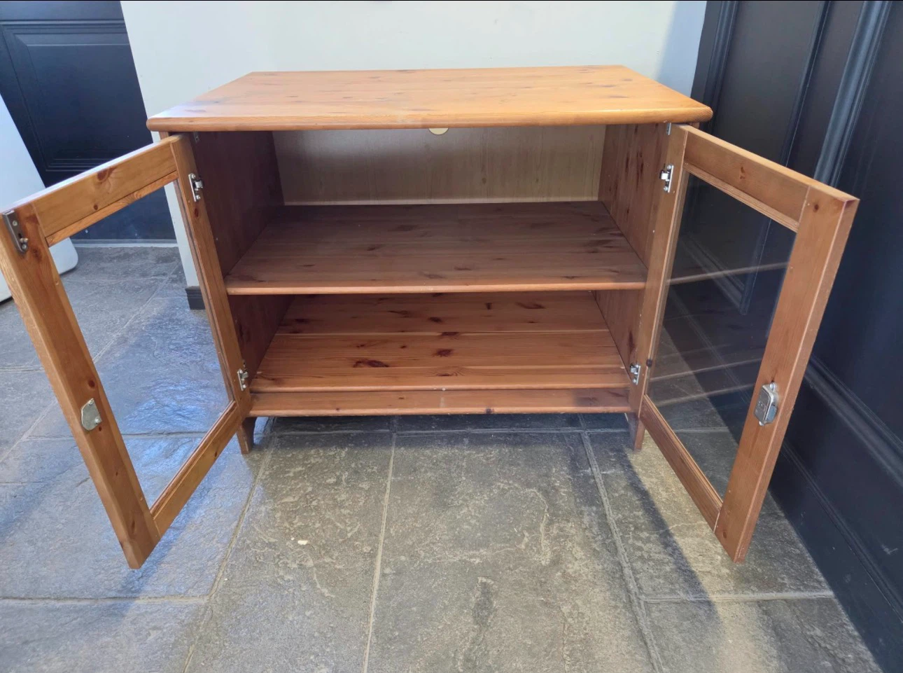 Solid Pine Glass Door Cabinet - photo 3