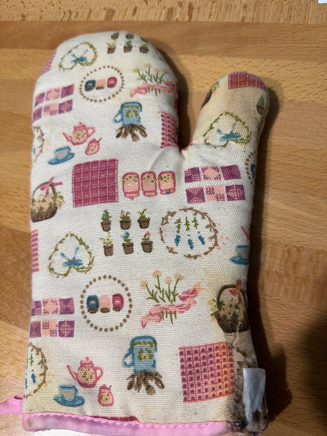 Floral Print Kitchen Oven Mitt
