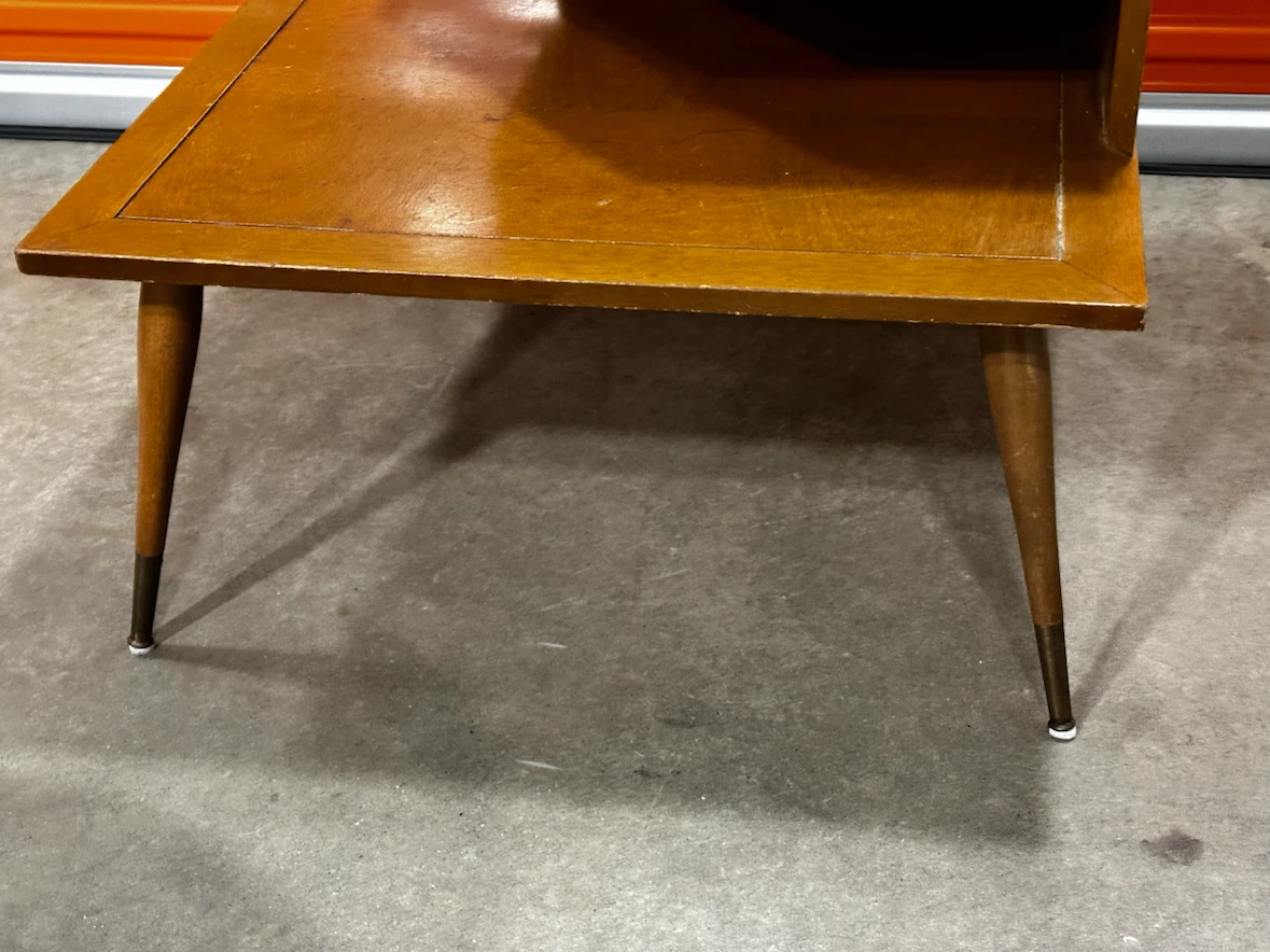 Mid century two tier corner side table - photo 4