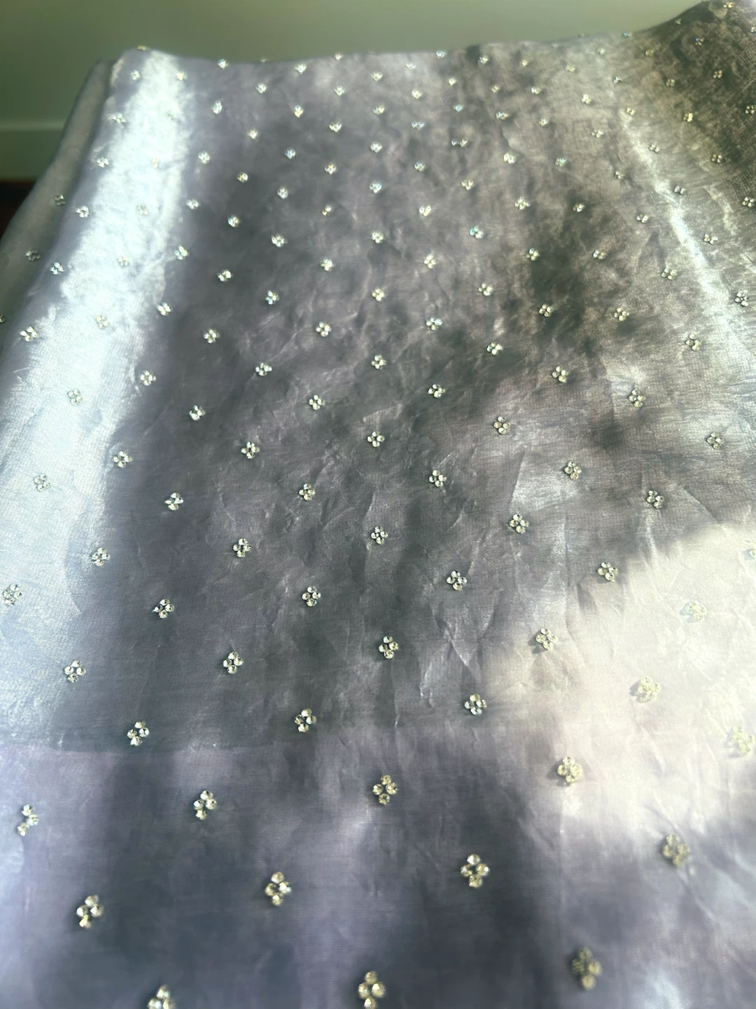 Lavender Saree with Crystal Embellishments - photo 3