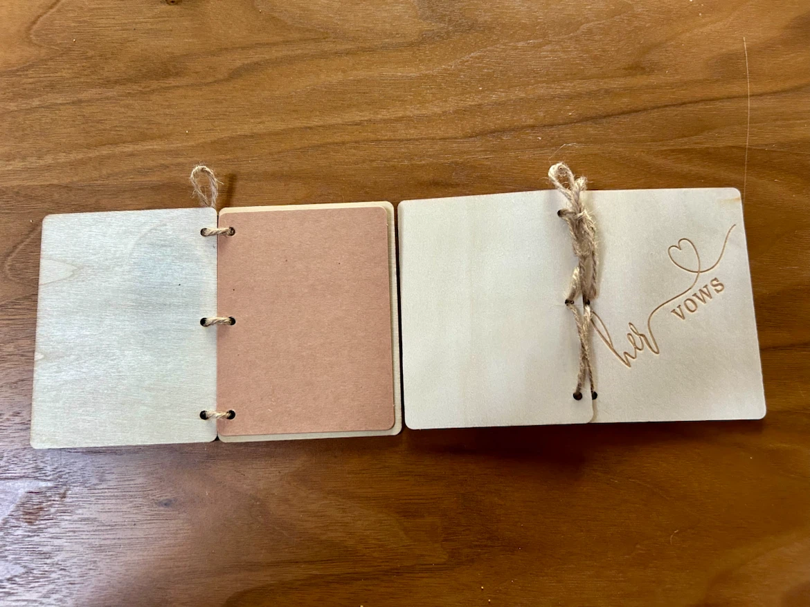 His and Her Wooden Vow Books - new - photo 2
