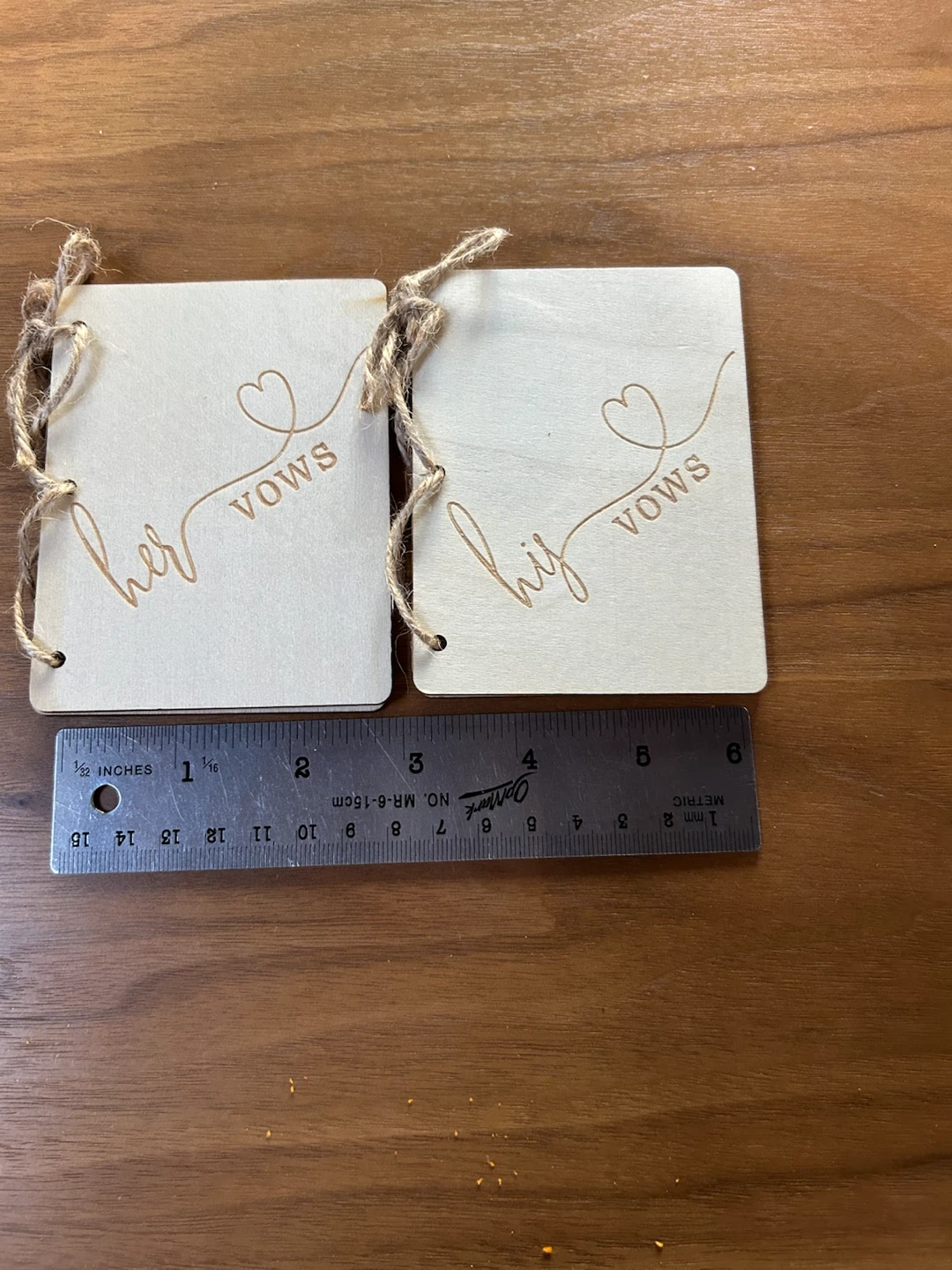 His and Her Wooden Vow Books - new - photo 3