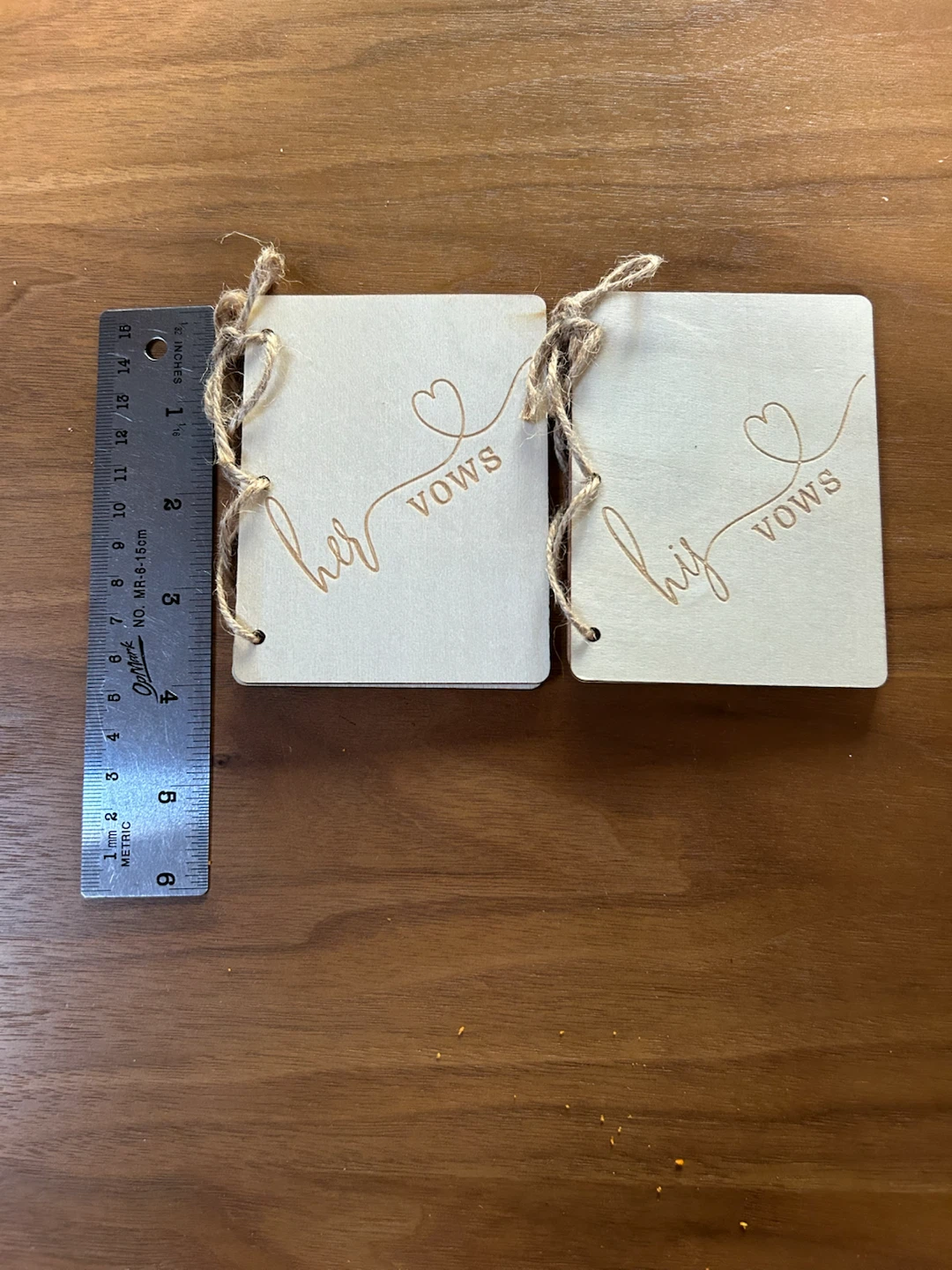 His and Her Wooden Vow Books - new - photo 4