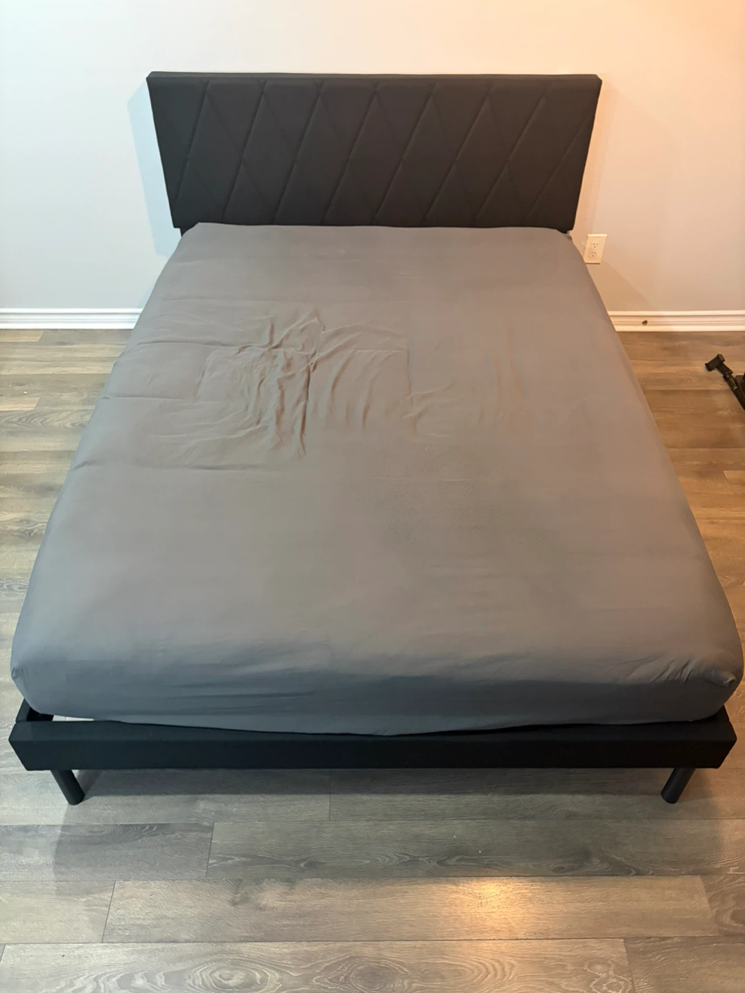 Black Upholstered Queen Bed Frame