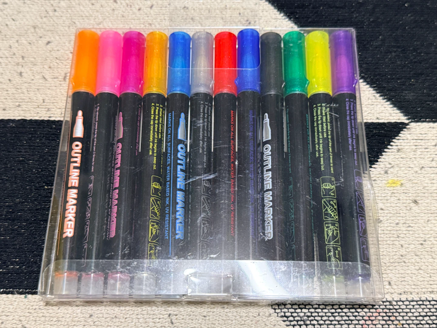 *BRAND NEW* 12 Gel Outline Pens Set - photo 2