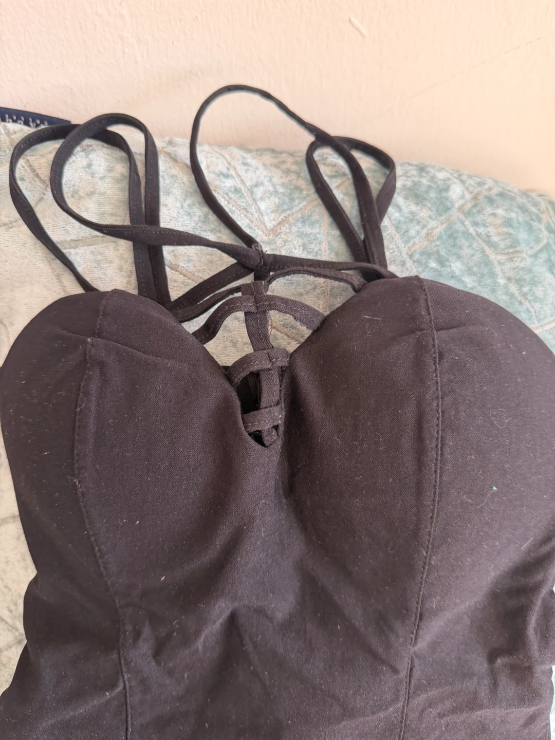 Black corset-style camisole top - photo 2