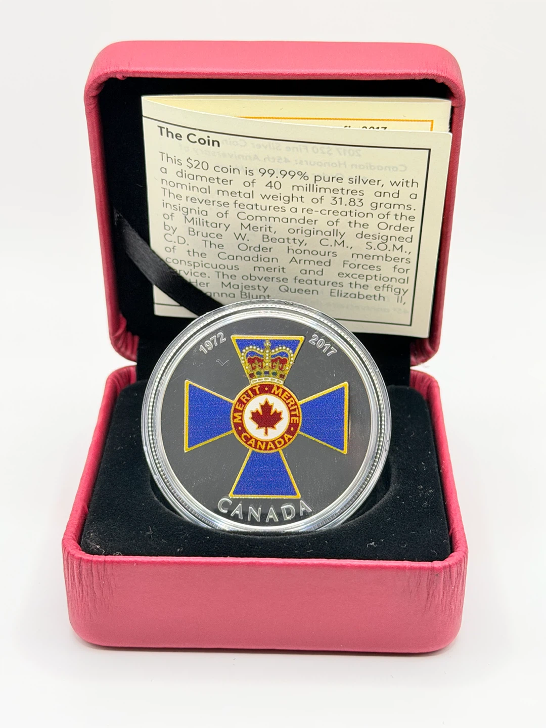 2017 $20 Fine Silver Coin Order of Military Merit - photo 4