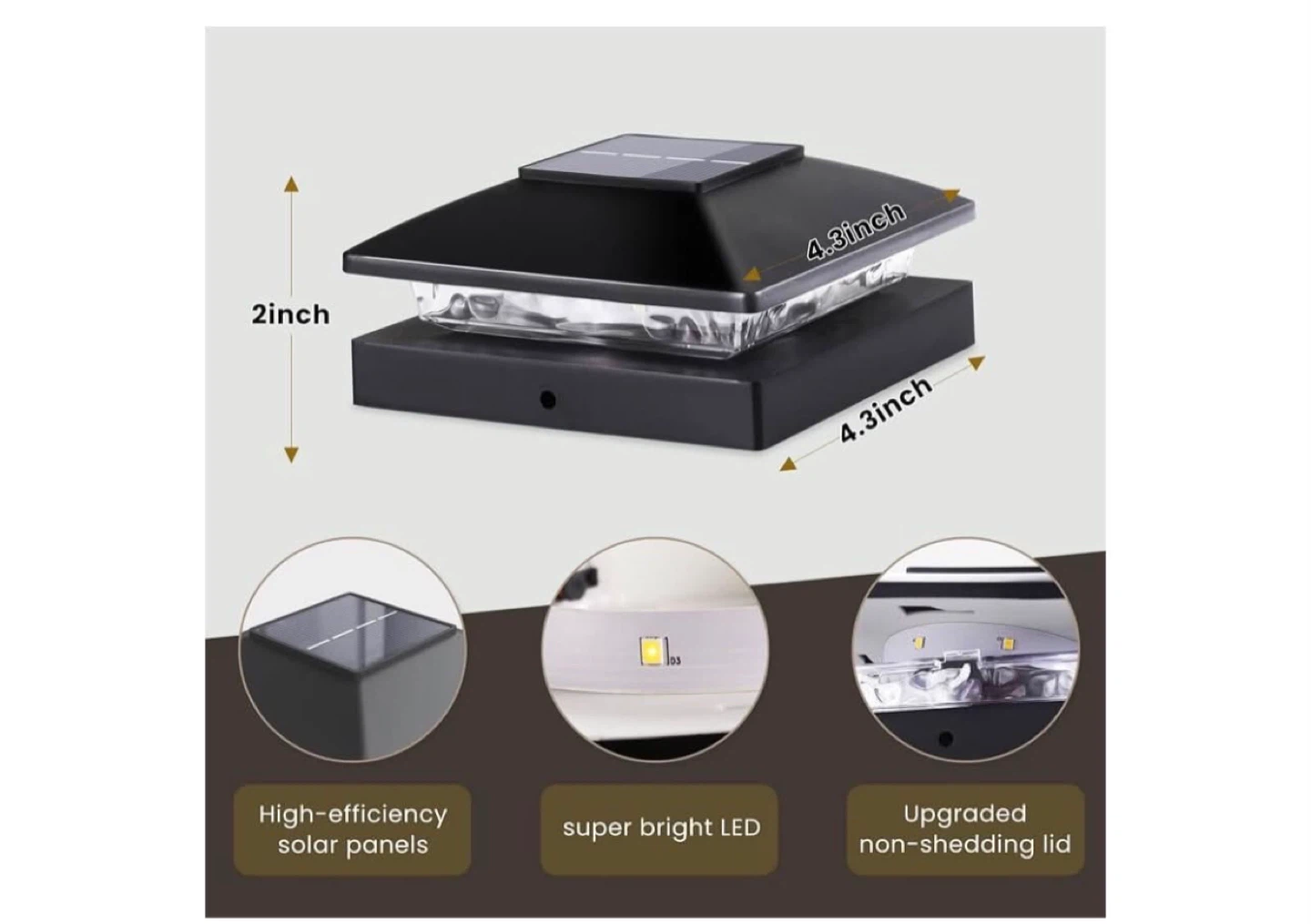 Set of 16 Solar LED Post Cap Lights - photo 3