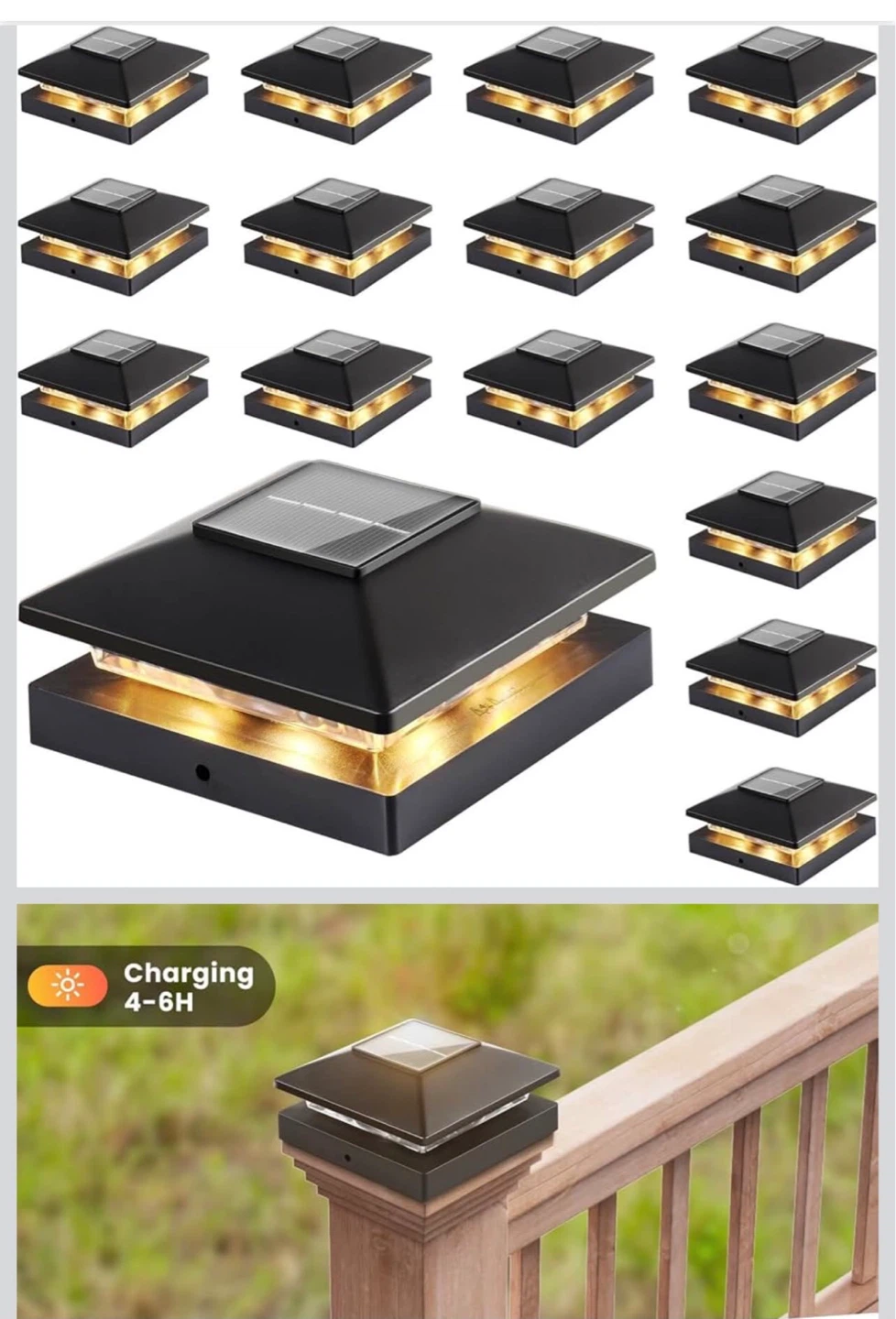 Set of 16 Solar LED Post Cap Lights