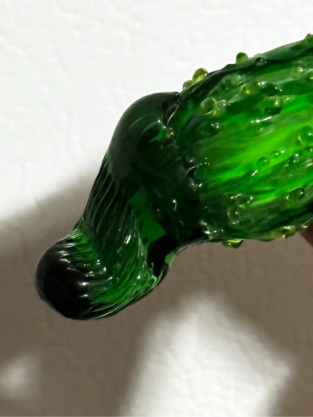 hand-blown art glass gherkin pickle ornament - photo 4