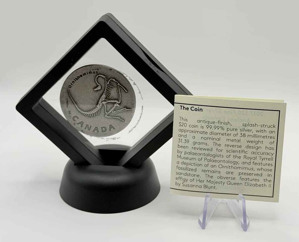 2017 Royal Canadian Mint $20 Ornithomimus Silver Coin - photo 3