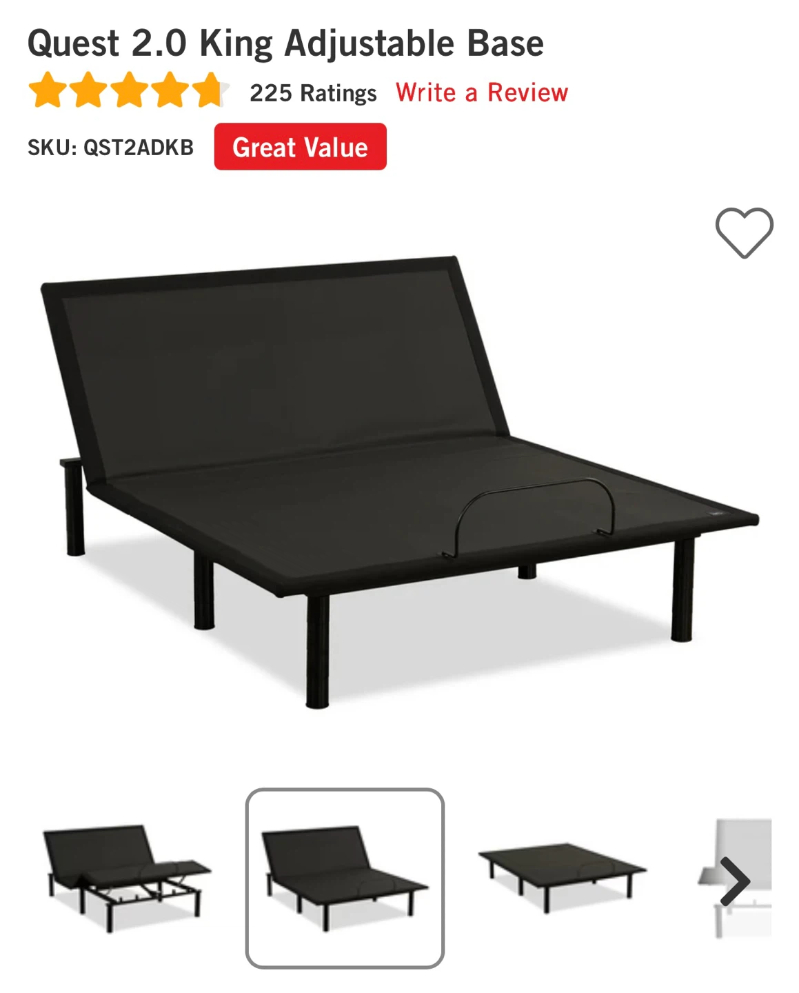Quest 2.0 King Adjustable Bed Base
