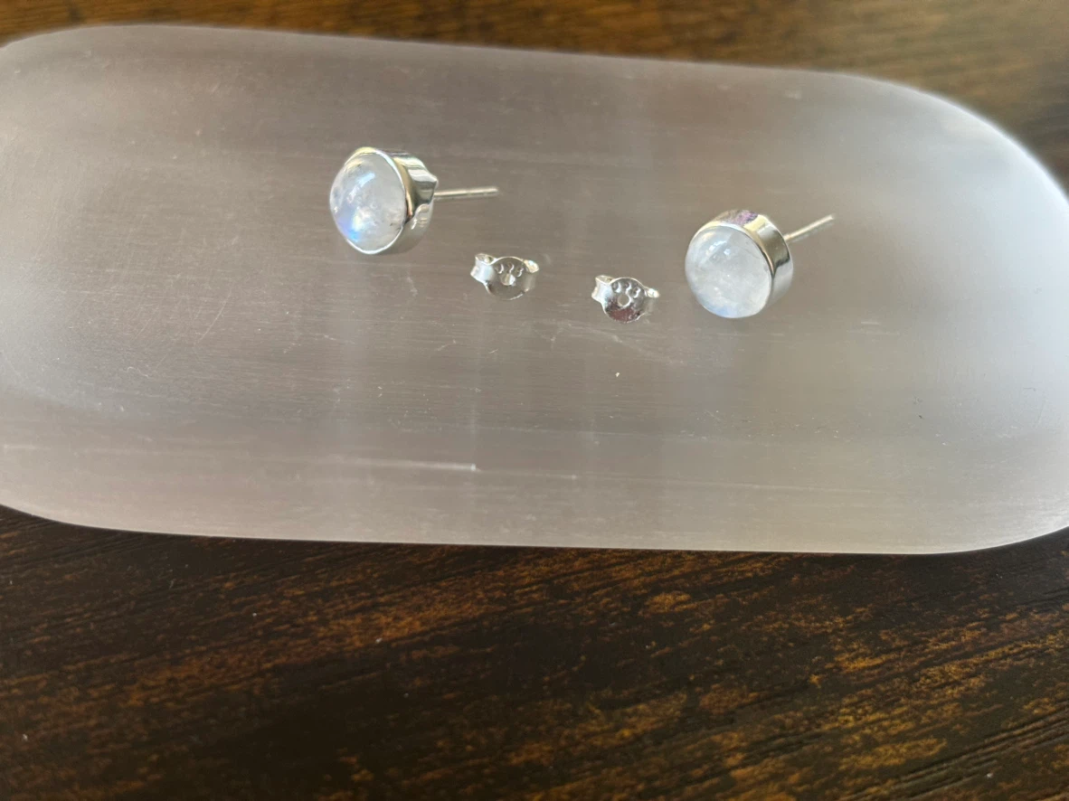 Moonstone Stud Earrings - photo 2
