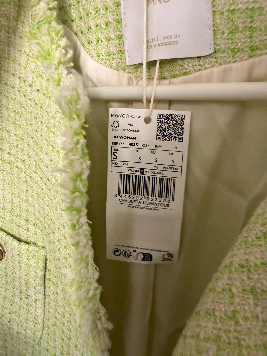 New Mango Green Wintour Tweed Jacket - photo 3