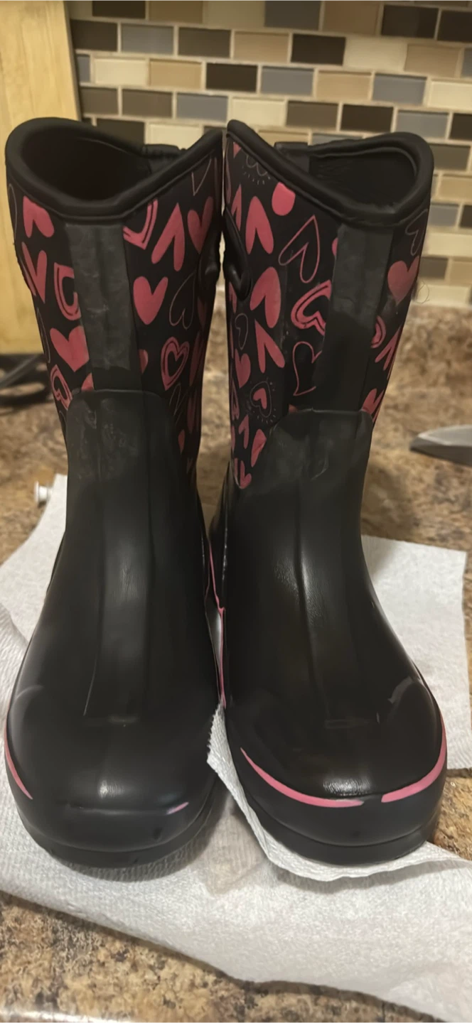 Kids Heart Print Winter Boots size3