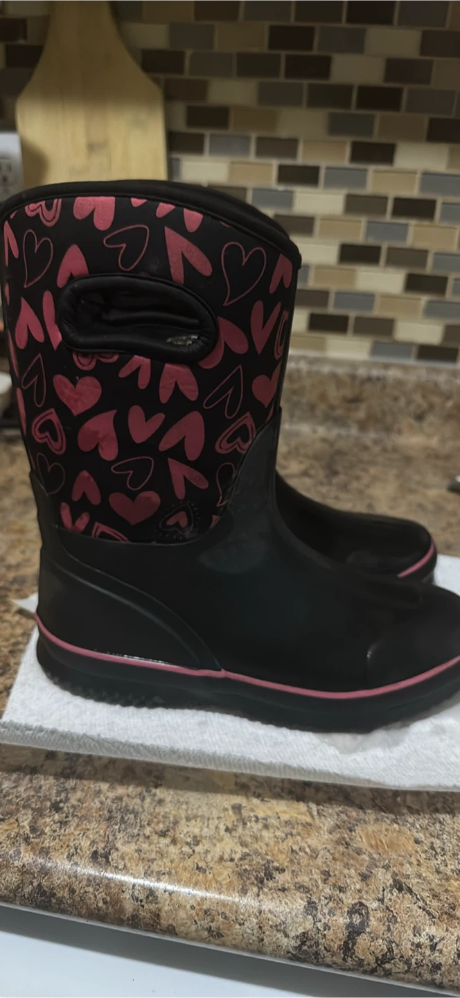 Kids Heart Print Winter Boots size3 - photo 2
