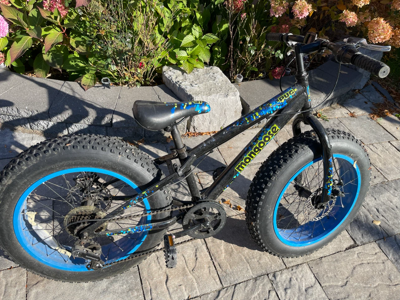 Mongoose 20” Fat Tire Bike – 7-Speed, Blue & Black