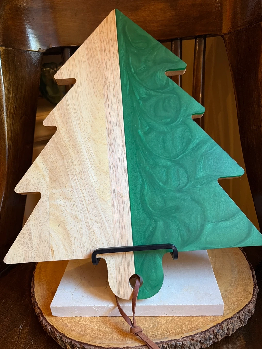 Christmas Tree Wood and Resin Serving Board - photo 4