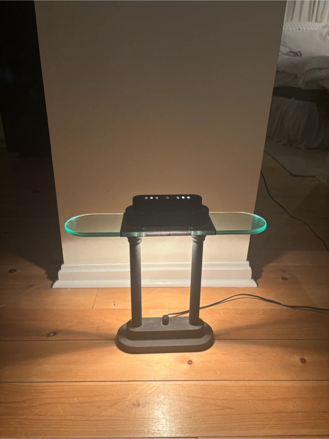 VIntage Modern glass and metal accent table lamp