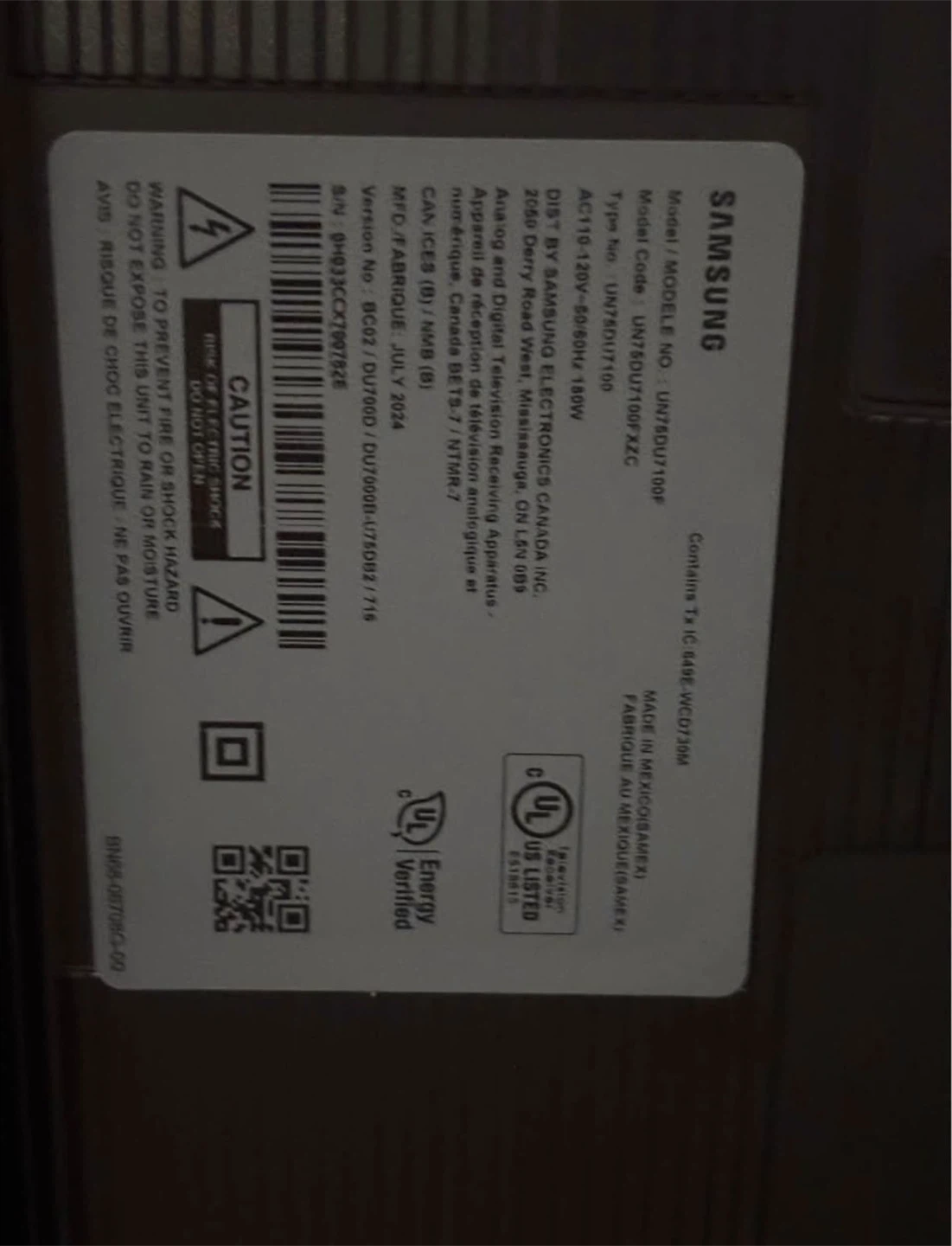 Samsung 75 inch DU7100 4K Smart TV - photo 3