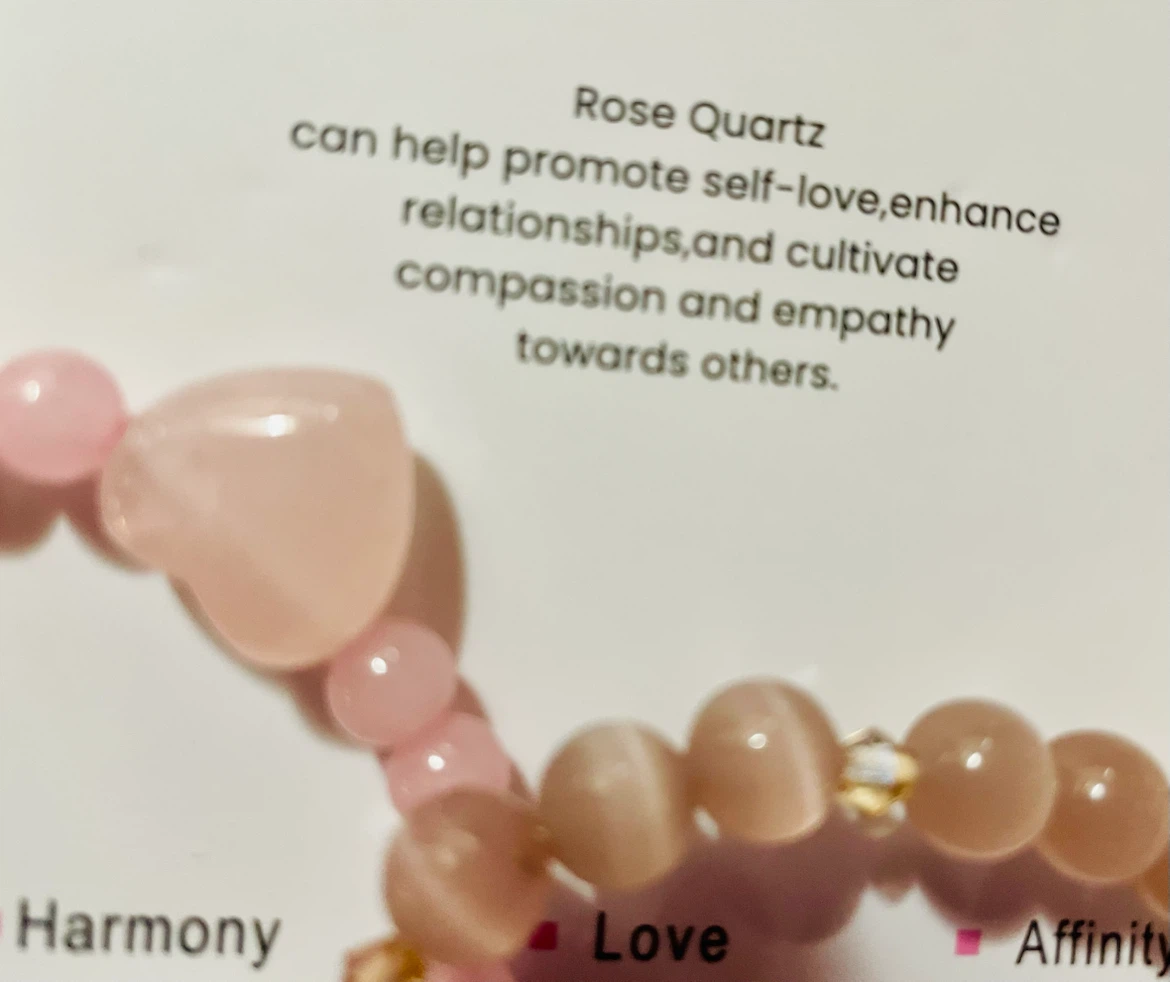 Set of 3 Rose Quartz Stone Beaded Bracelets - photo 3