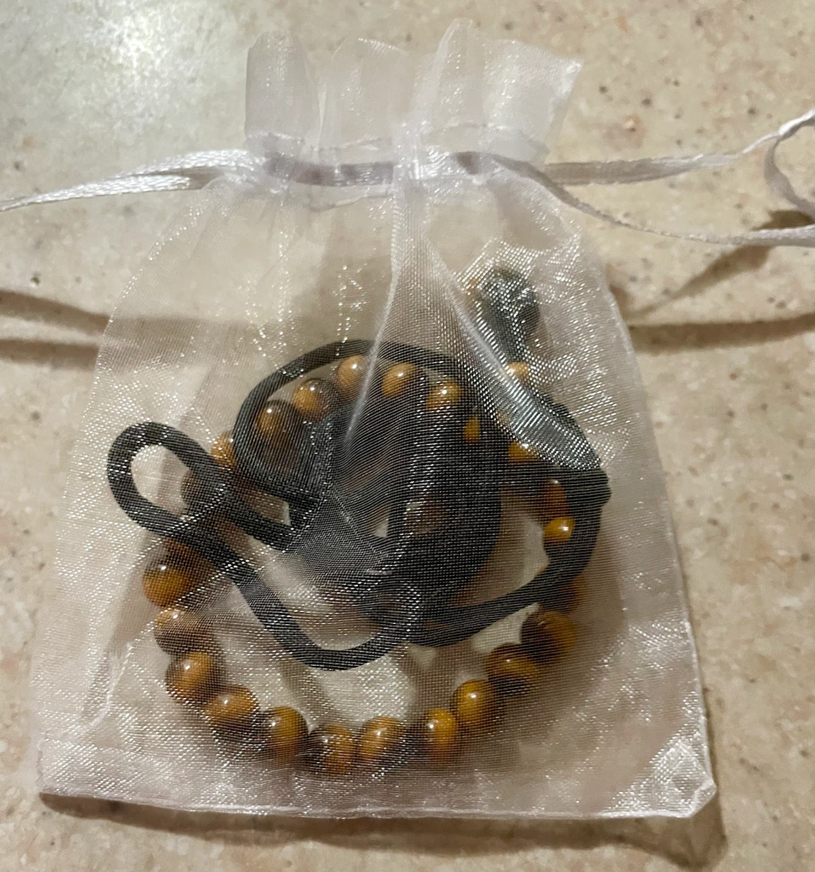 Tiger Eye Stone Bead Bracelet & Necklace - photo 3