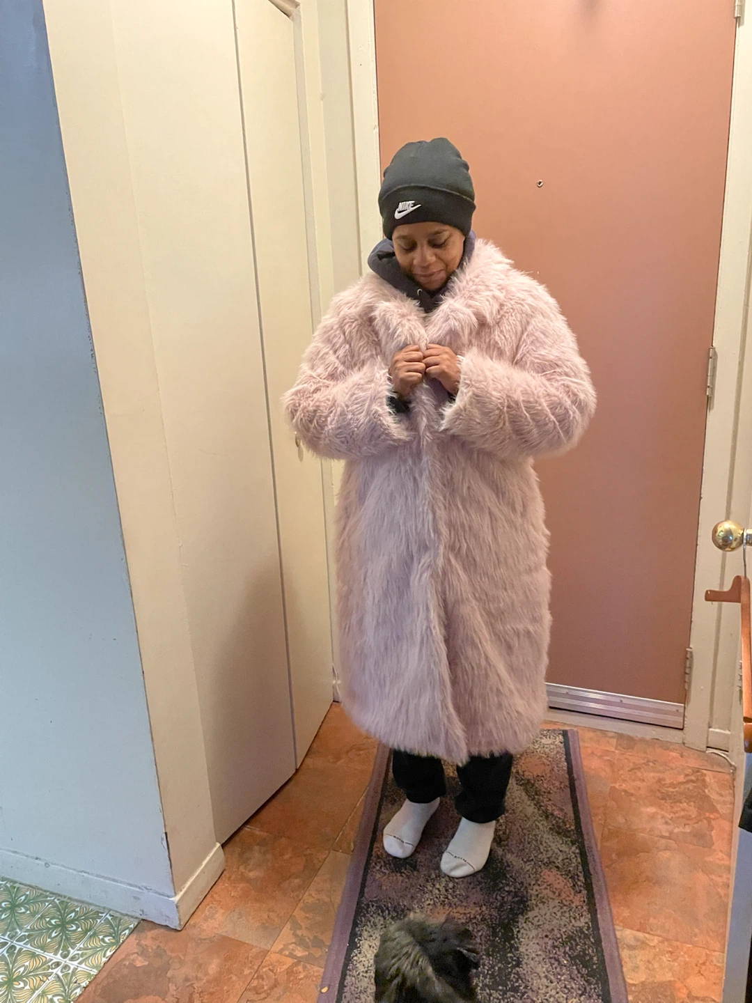 Pink Faux Fur Long Coat - photo 3
