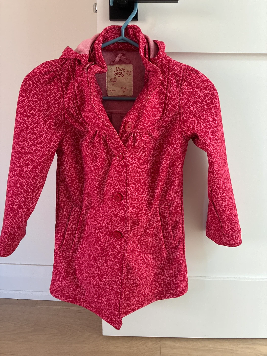 Mexx Girls Pink Patterned Hooded Coat