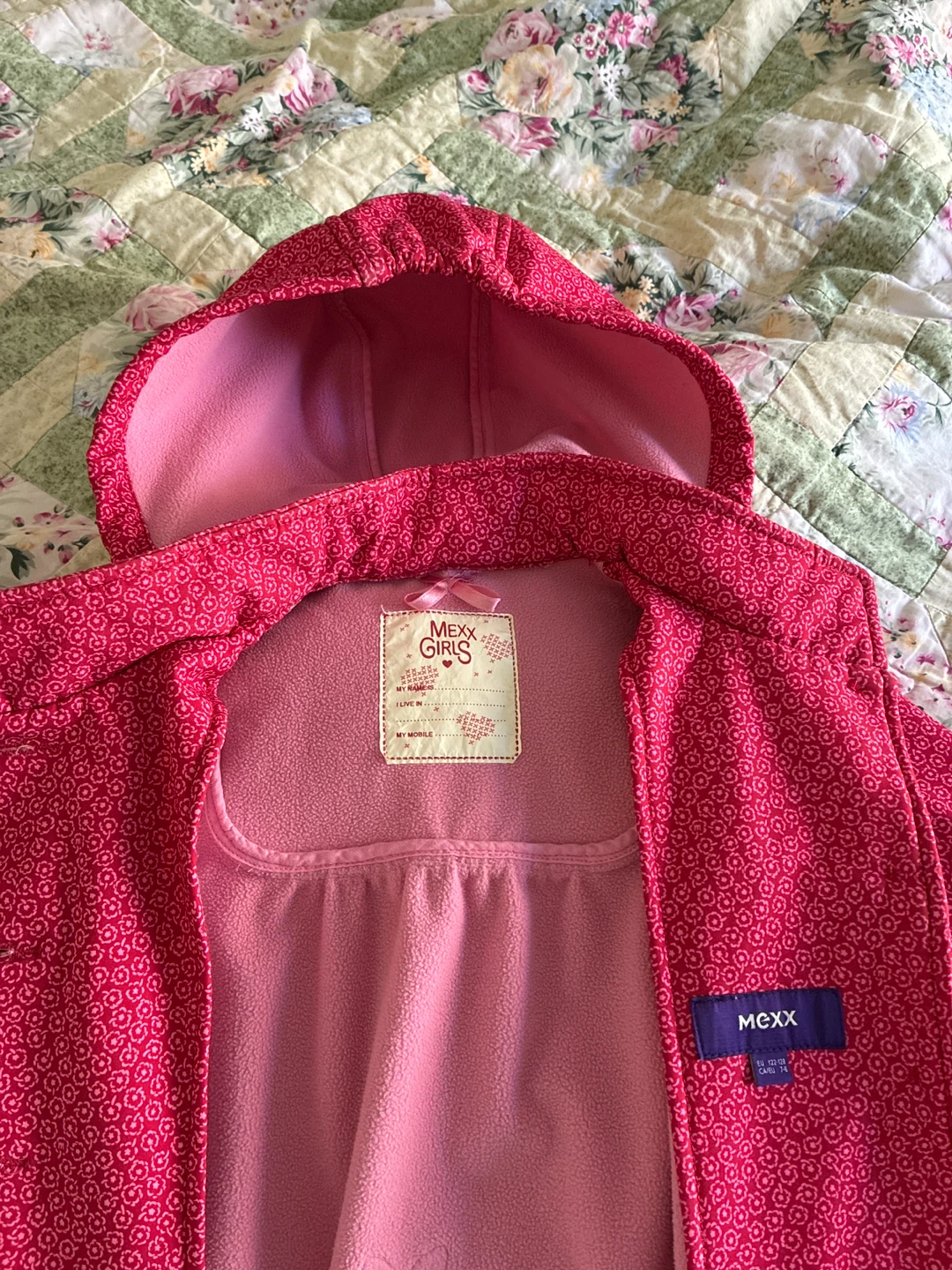 Mexx Girls Pink Patterned Hooded Coat - photo 4