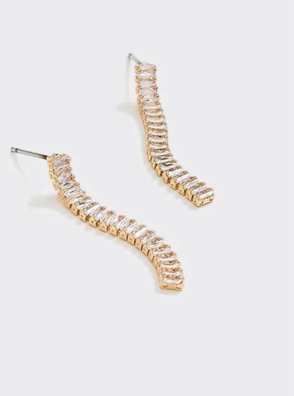 Linear baguette Earrings (new )
