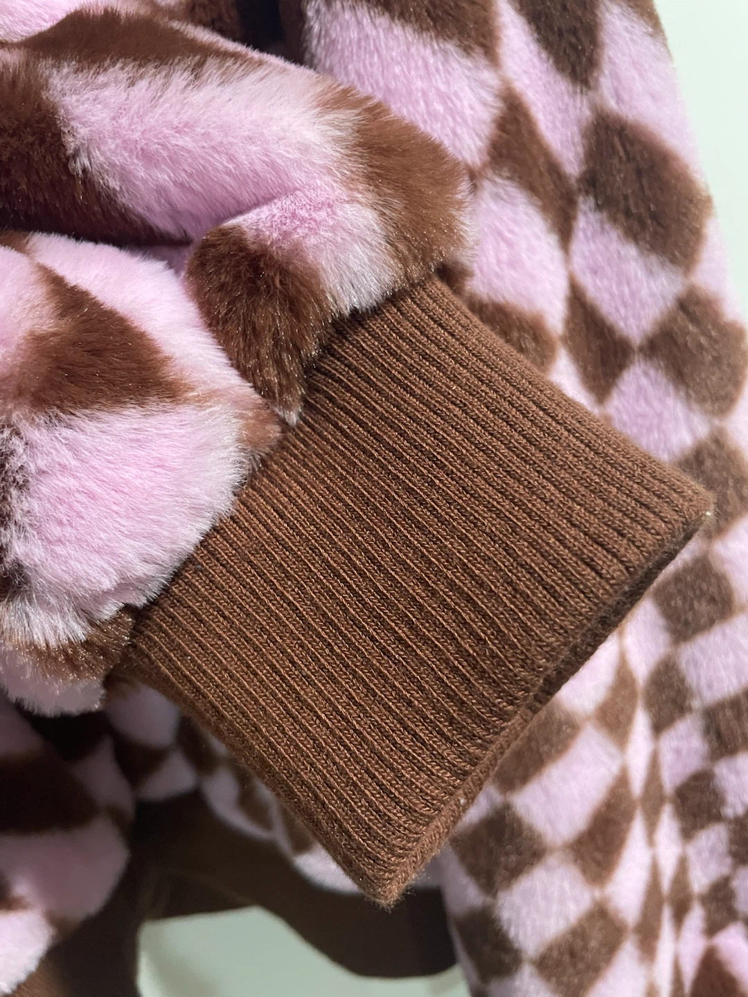 Reversible Brown and Pink Checkered Bomber Jacket - photo 2