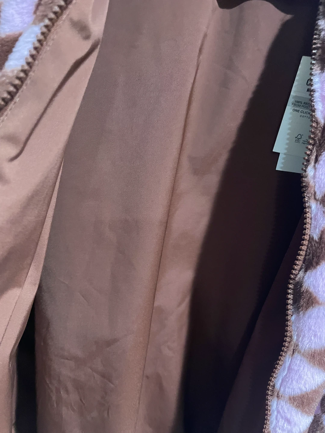 Reversible Brown and Pink Checkered Bomber Jacket - photo 4