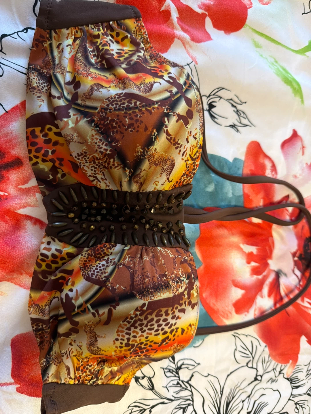 Animal Print Bikini Top