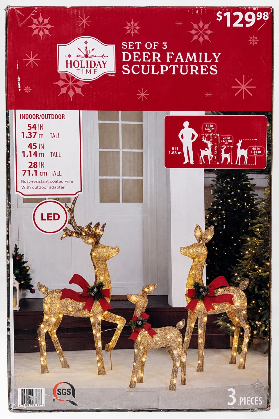 Light-Up Gold Reindeer Family Christmas Decorations – Set of 3 - photo 2