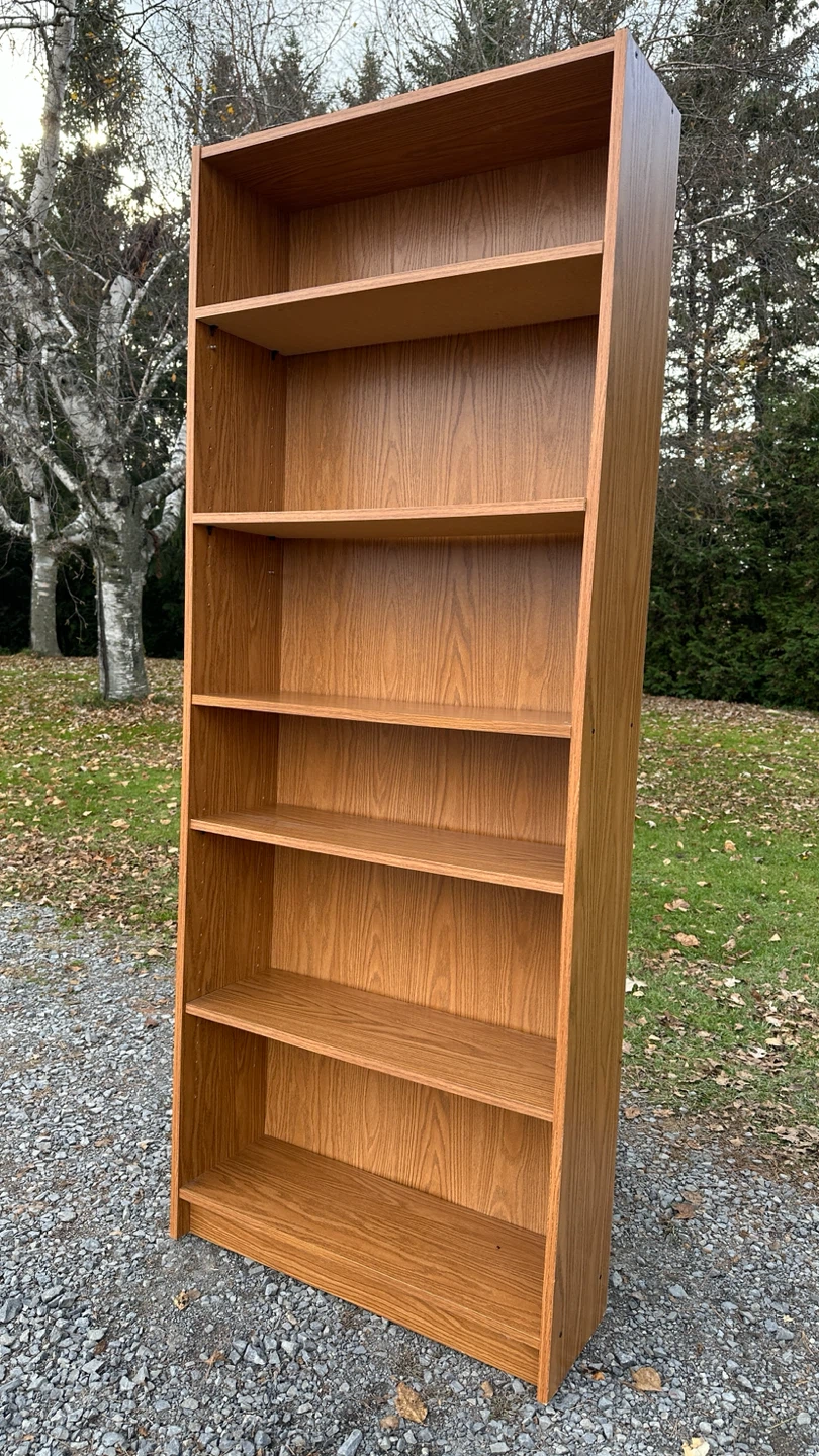 Tall Oak Finish Bookcase with Adjustable Shelves (CAN DELIVER) - photo 3
