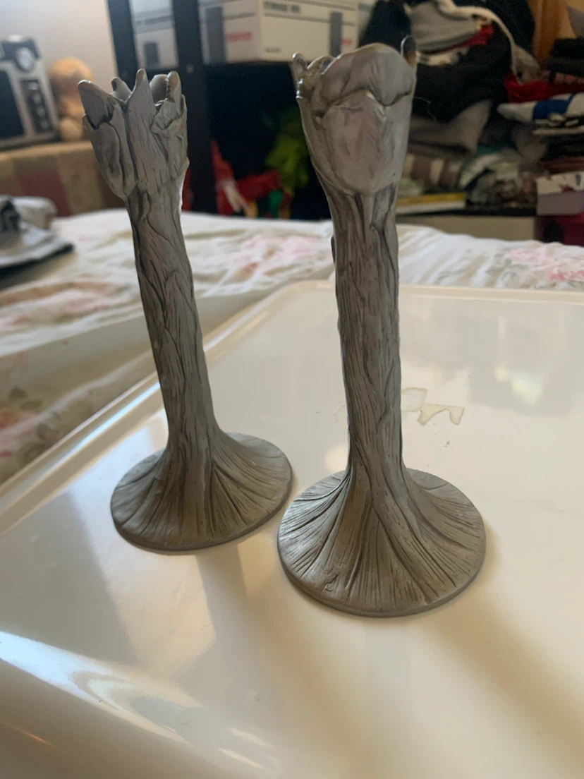 Vintage Seagull Pewter Candlesticks