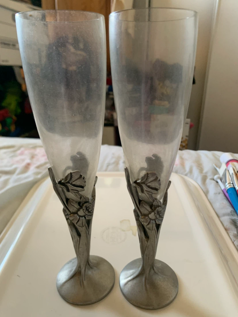 Seagull Pewter Champagne Flutes