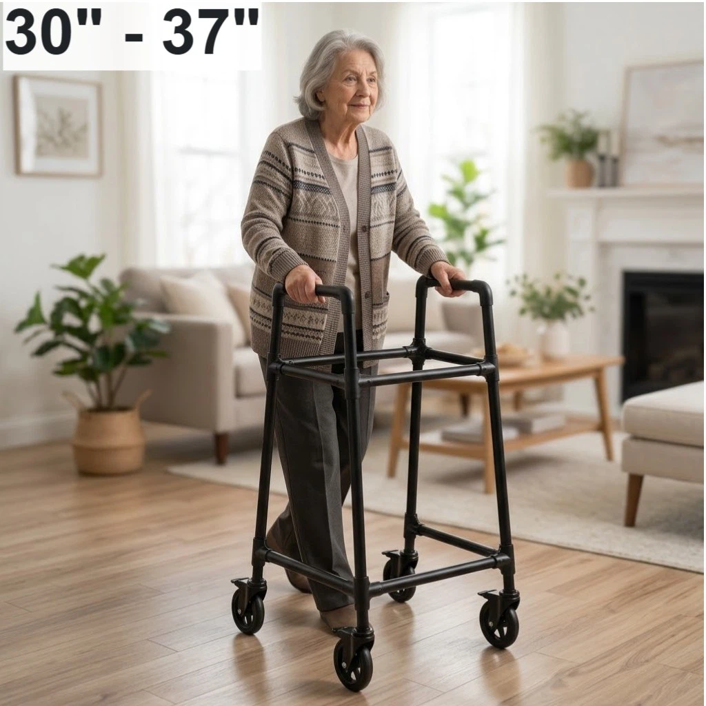 Rolling adjustable heavy duty basic walker NEW