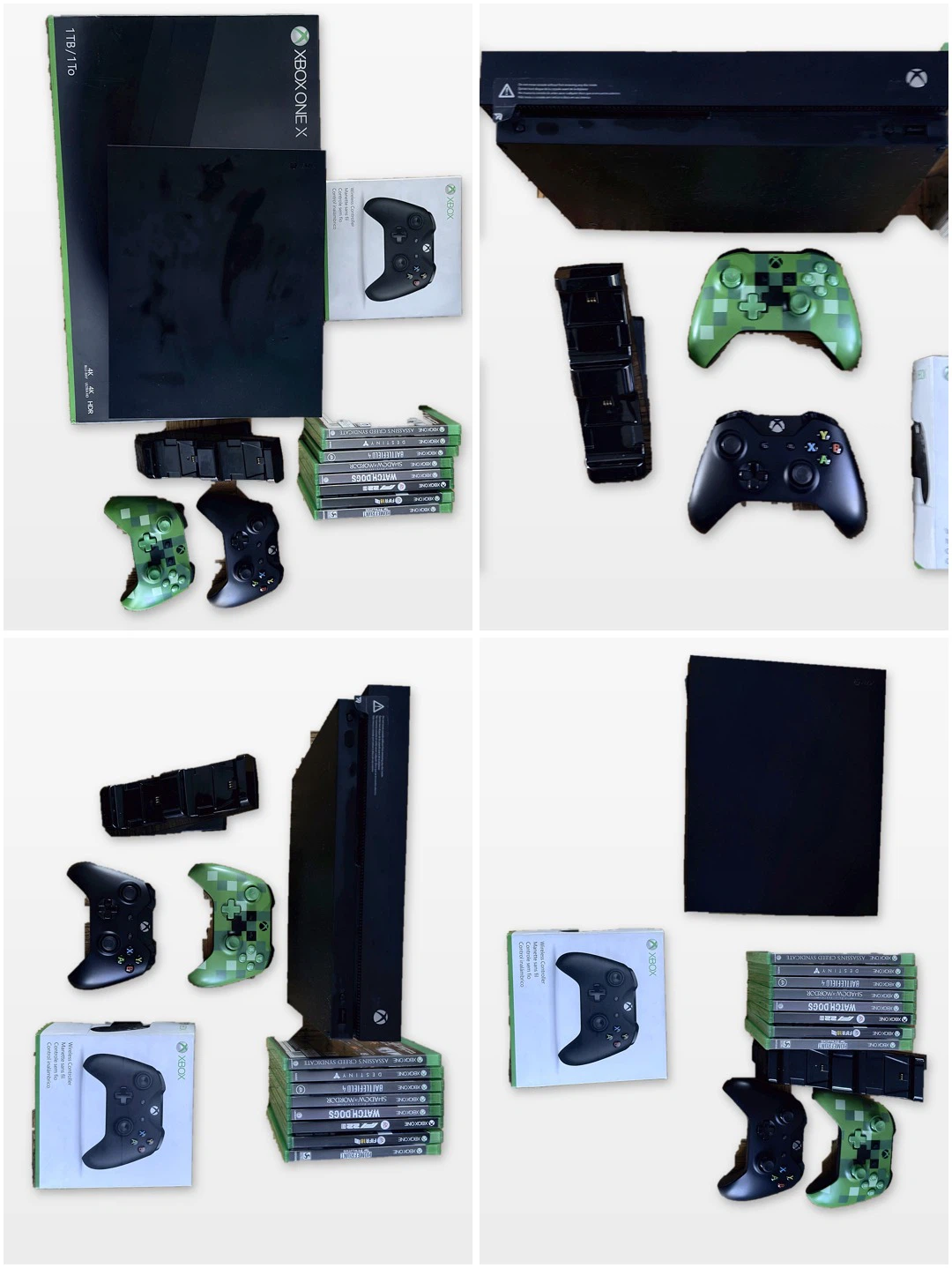 Xbox One X 1TB 4K Bundle – Controllers, Charging Dock +Games